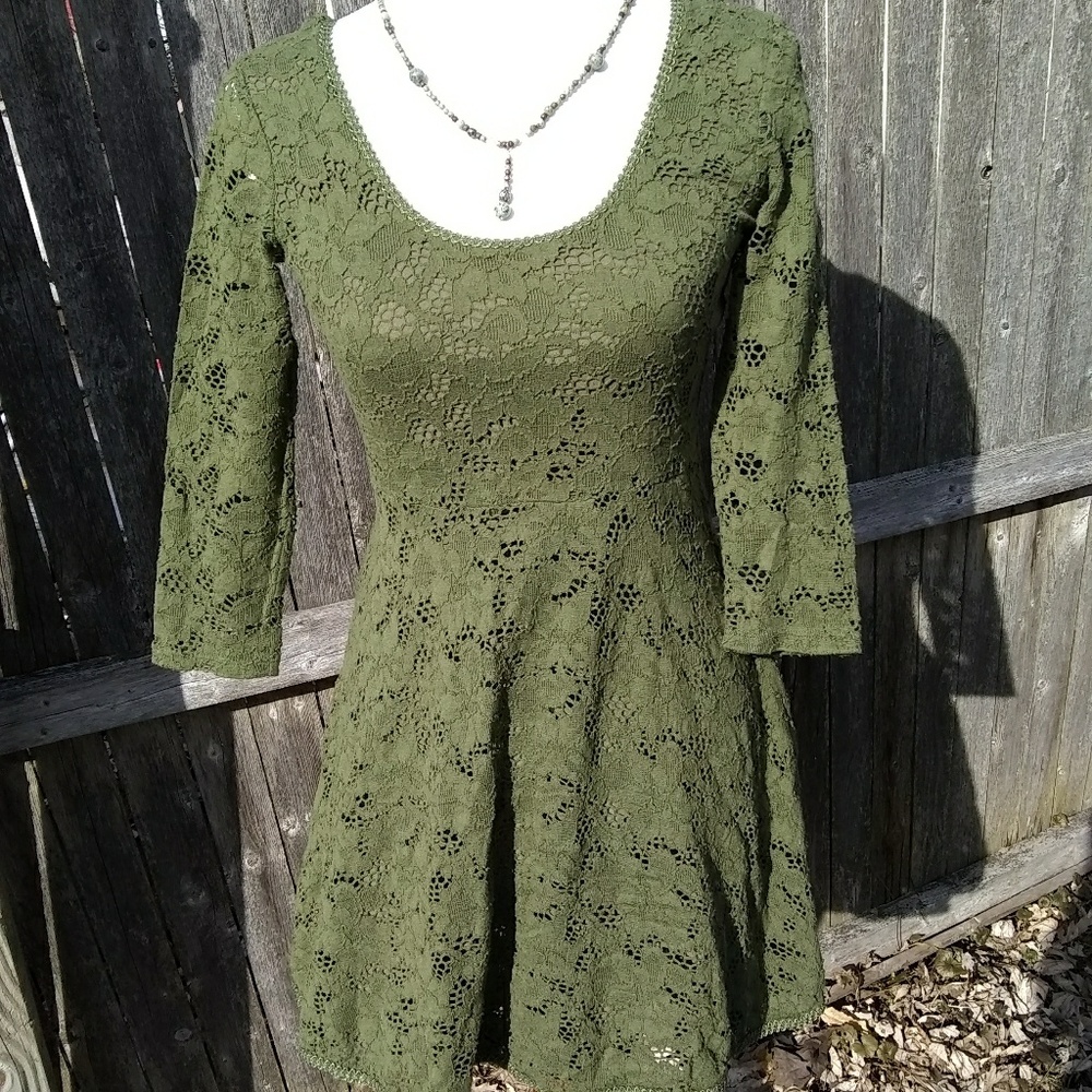 Free People green lacy dress